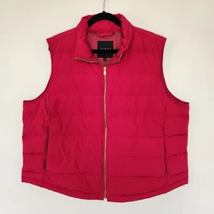 Talbots Size 3XL Down Filled Puffer Vest Magenta Red Full Zip Pockets - Picture 1 of 7