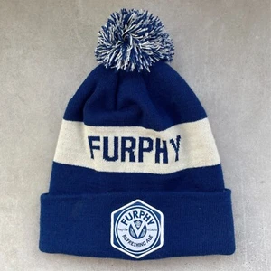Furphy Beanie | Knitted Beanie with Pom Pom | Furphy Beer Blue White Unisex OSFM - Picture 1 of 7