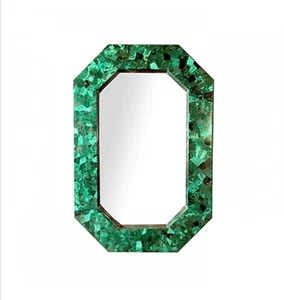 Malachite Stone Wall Mirror , Handmade Bathroom Mirror , Looking Glass for Hotel - Picture 1 of 4