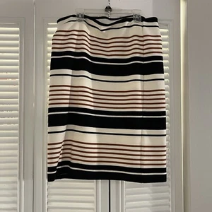Falda Loft Outlet Mujer Talla M Rayas Acanalada Tejido Bodycon Lápiz Pull On - Imagen 1 de 3