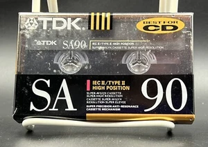 TDK SA 90 Blank Audio Cassette Tape 90min High Bias Type II NEW SEALED - Picture 1 of 2