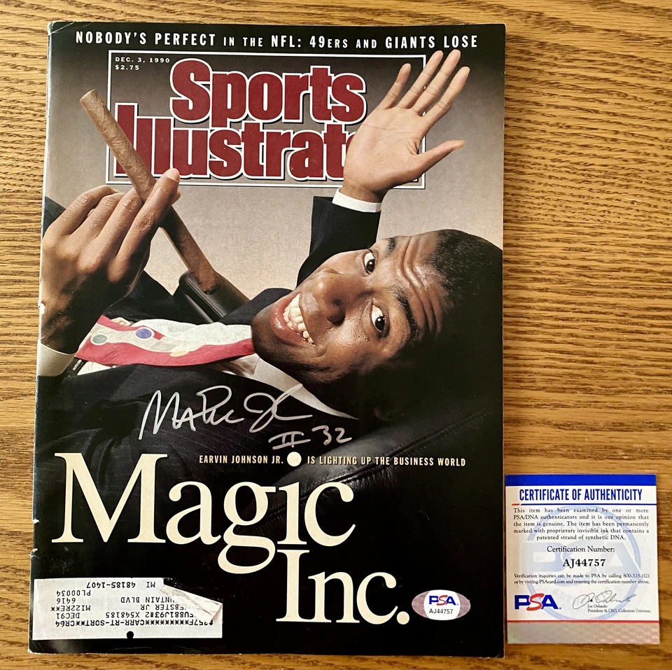 Magic Johnson Sports Illustrated December 1990 Signed Magazine PSA COA RARE - Image 1 of 1