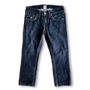 True Religion Flap Pockets Indigo Cropped Jeans sz 31 - Picture 1 of 5