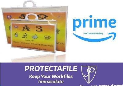 A4+ A3 A2,A1 Strong Clear Handle Carry File Case Folder Folio Portfolio Artwork - Image 1 of 4