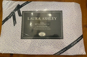 LAURA ASHLEY TWIN FITTED SHEET. BLUE SYCAMORE/QUARTET NIP. RARE! - Picture 1 of 3