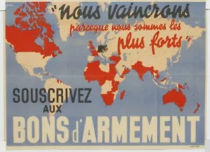 35506 - Nous vaincrons... - Farbiges Plakat. Frankreich 1939. Oben links signier - Bild 1 von 2