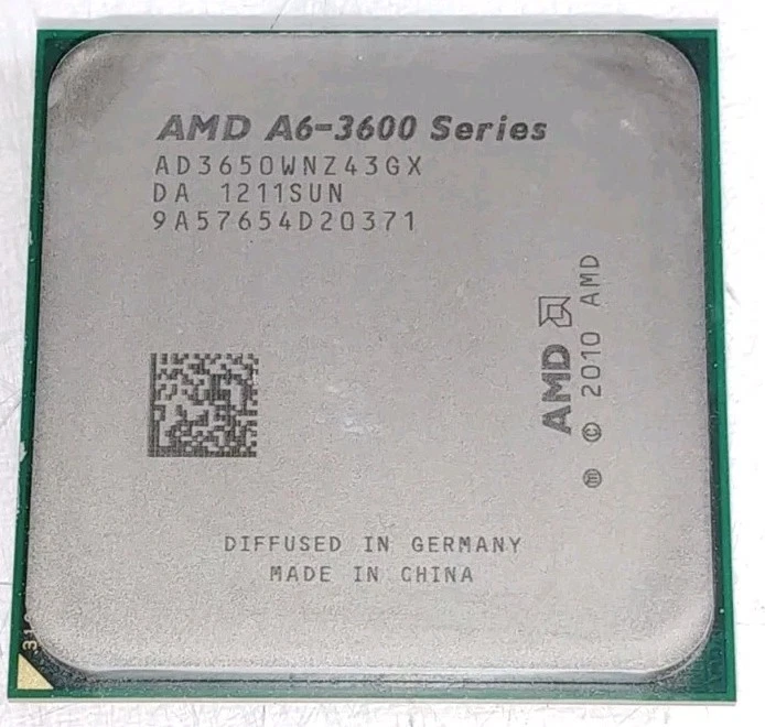 AMD A6-3650 2.6 GHz Socket FM1 Desktop CPU Processor AD3650WNZ43GX TESTED WORKS - image 1 of 1