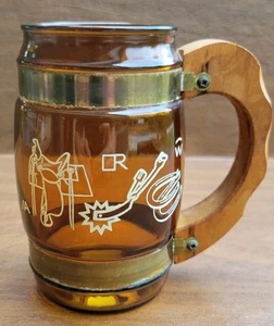Taza de vidrio vintage Siesta Ware Western Cowboy Saddle Gear 13 onzas  - Imagen 1 de 11
