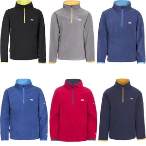 Trespass Kids Youths Etto Half Zip Outdoors Walking Hiking Pullover Fleece - Picture 1 of 13