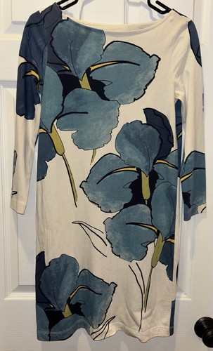 Abito donna Tory Burch XS floreale manica lunga vestito corto 100% cotone Pima Perù