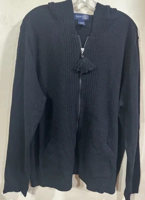 Cárdigan Venezia 18/20 tejido con capucha suéter mezcla de lana de cordero usado en excelente estado cremallera sudadera con capucha Foto 1 de 4