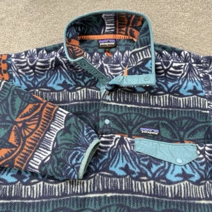 Patagonia Synchilla Snap T Fleece Pullover M Tribal Geo blau grün orange warm - Bild 1 von 12