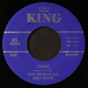 VICKI ANDERSON & JAMES BROWN: think / nobody cares KING 7" Single 45 RPM - Picture 1 of 2