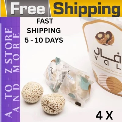 4X Bolas Fechas rellenas de tahini y cubiertas de sésamo,كرات تمر بالطحينة و السمسم Foto 1 de 4