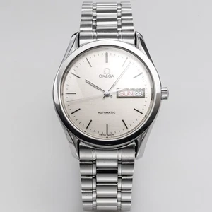Omega Seamaster Classic Automatic Men Silver Vintage Watch Day-Date 35 mm - Picture 1 of 9