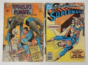 Vintage 2 Comic Books Superman 1980 #345 & World's Finest 1968 with Batman #189 - Picture 1 of 19