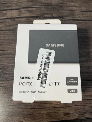 Samsung T7 2TB USB 3.2 Portable Solid State Drive - Titan Grey mu-pc2tot SEALED - Image 1 of 3