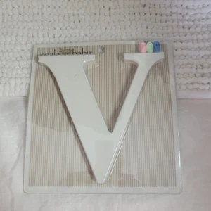 Koala Baby Wood Wall Letter wooden "V" 2013 w/ribbon craft paint bedroom NEW NOS - Picture 1 of 8