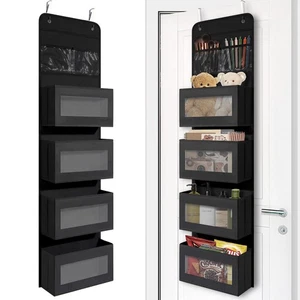 Organizador sobre puerta con 4 bolsillos de gran capacidad, organizador colgante de almacenamiento... - Imagen 1 de 6