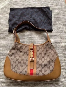 Gucci Jackie GG pattern handbag shoulder canvas leather brown beige - Picture 1 of 8