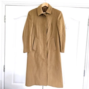 Abrigo Crombie Mujer Talla 12 Lana Pura Tostado Camel Beige Abrigo De Colección Aberdeen - Imagen 1 de 5