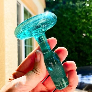 Vintage Blenko Glass Sea Green Decanter Stopper Only #49?? - Picture 1 of 8