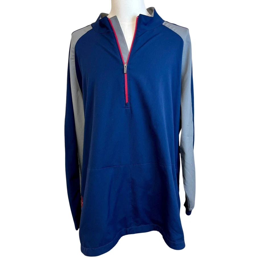 REEBOK Golf Blue Pullover Wind Jacket Mens Sz 4XL Half Zip Long Sleeve - Image 1 of 4