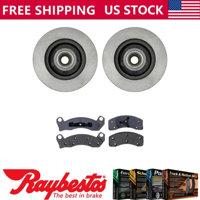 Kit delantero rotor de freno y buje y pastillas de freno metálicas para Lincoln Town Car 1990 Foto 1 de 4