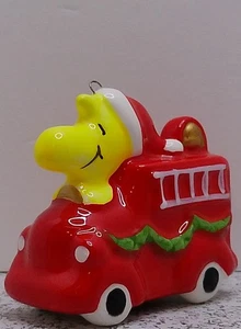 Vintage Peanuts Snoopy Woodstock Ceramic Christmas Ornament Near Mint Condition - Picture 1 of 8