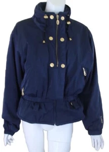 FERA Internationale Sz 12 M L Vintage 80s 90s Womens Ski Jacket Navy Blue Chic - Picture 1 of 8