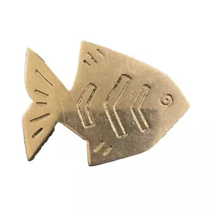 Vintage 70er Jahre Modernist Aluminium Fisch Brosche Anstecknadel Schmuck - Bild 1 von 5