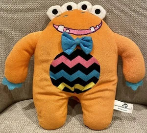 Sugar Loaf 2014 Orange 4-Eyed Monster w/ Bowtie 11" Plush Stuffed Smile Toy - Picture 1 of 6