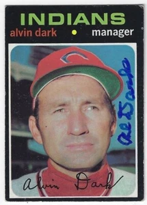 Autographed AL DARK Cleveland Indians 1971 TOPPS card #397 w/COA - Picture 1 of 1