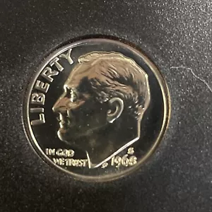 Moneda de diez centavos S Roosevelt 1968 a prueba de juego de prueba con envío gratuito - Imagen 1 de 2