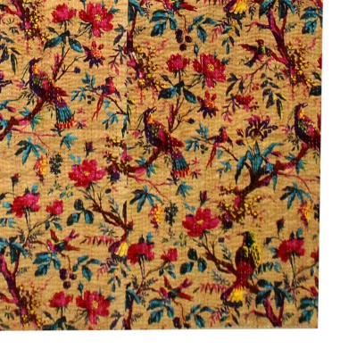 Vintage Kantha Quilt Indian Cotton Handmade Bedspread Throw Blanket Ralli Gudari - Image 1 of 4