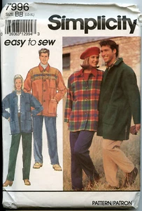 Simplicity 7996 Misses/Herrenhose & ungefütterter Mantel Jacke Gr. LG-XL - UNGESCHNITTEN - Bild 1 von 2