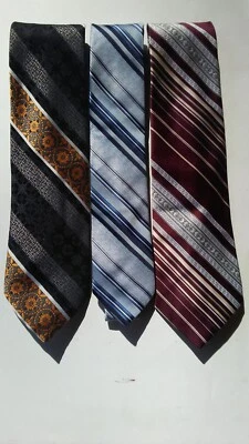 Vintage Don Loper of Beverly Hills lot of 3 Neck tie Stripe & abstract Designer - Image 1 of 4