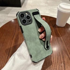 Funda con correa de mano de cuero de oveja para iPhone 16 15 Pro Max 14 13 12 11 XS - Imagen 1 de 19