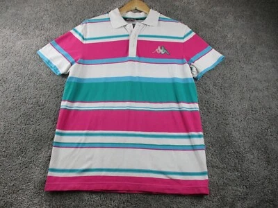 Kappa Polo Top Large Short Sleeve Collared Stretch Striped Womens Y2K 90's - Image 1 of 4