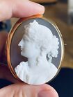 Broche Ancienne Or Camee En Agate 19e