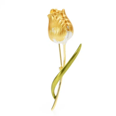 New Enamel Tulip Brooches For Women Classic Flower Weddings Party Pins Gifts - Image 1 of 4