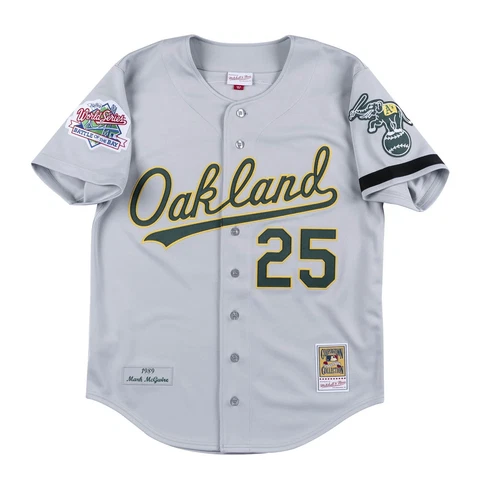 Oakland Athletics Mark McGwire Mitchell Ness 1989 World Series Authentic Jersey Cover