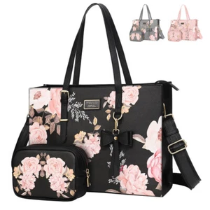 Laptop Tote Bag for MacBook Pro 15 16 17.3 inch M1 M2 Women PU Leather Handbag - Picture 1 of 40