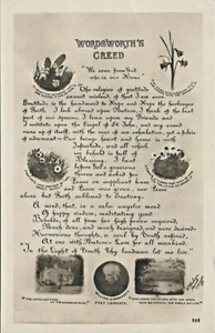 Wordsworth's Creed Vintage Real Photo Postcard William Wordsworth Poet Laureate - Picture 1 of 2