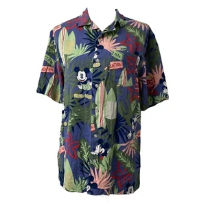 Men’s Small Hawaiian Shirt Disney Mickey Mouse Multicolor Short Sleeve - Picture 1 of 8