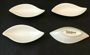 Crate and Barrel White Ceramic Sauce Dishes Set of 4 4.5" - Picture 1 of 2