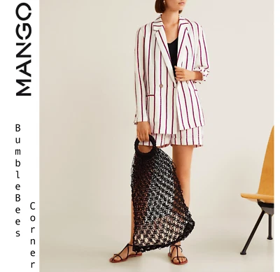 Bolso Shopper MANGO RED DE MALLA DE GANCHILLO Negro JUTE TRENZADO Bolso de Mano Edición Limitada XL NUEVO CON ETIQUETAS Foto 1 de 4