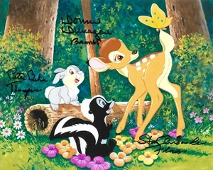 Donnie Dunagan, Peter Behn & Stan Alexander-GENUINE Signed Disney's Flower 10x8 - Picture 1 of 2
