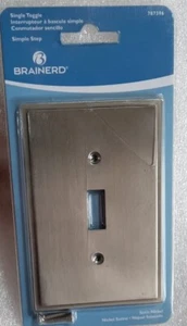 Brainerd Simple Steps 1-Gang Satin Nickel Single Toggle Wall Plate 787396 New  - Picture 1 of 2