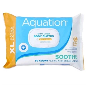 Aquation XL Extra Large Soothe Soft & Strong Pre-Moistened Body Cloths, 50 Count - Picture 1 of 1